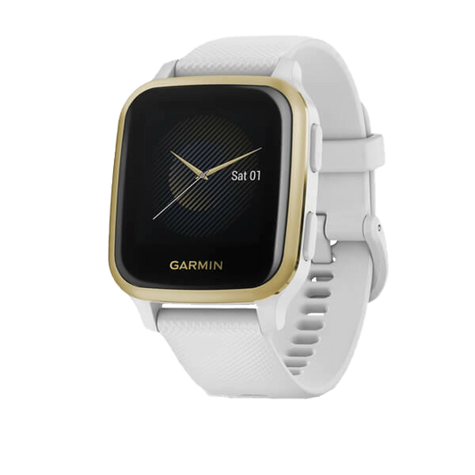 Garmin Venu Sq, White with Light Gold Bezel (010-02427-01) by Garmin