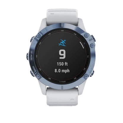 Garmin Fenix 6 Pro Solar, Mineral Blue with Whitestone Band (Garmin Certified Refurbished)
