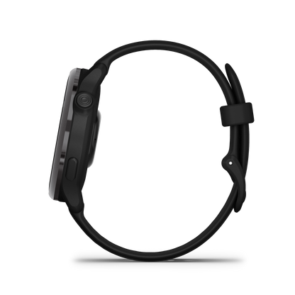 Garmin Vivoactive 5, bisel de aluminio color pizarra con caja negra y correa de silicona (010-02862-10)
