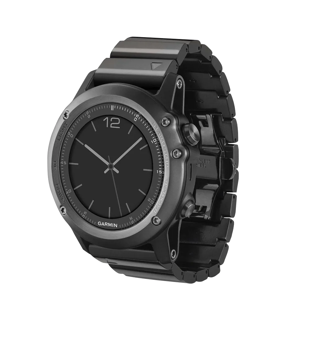 Garmin Fenix 3 Sapphire smartwatch with black metal band, Performer Bundle 010-01338-25
