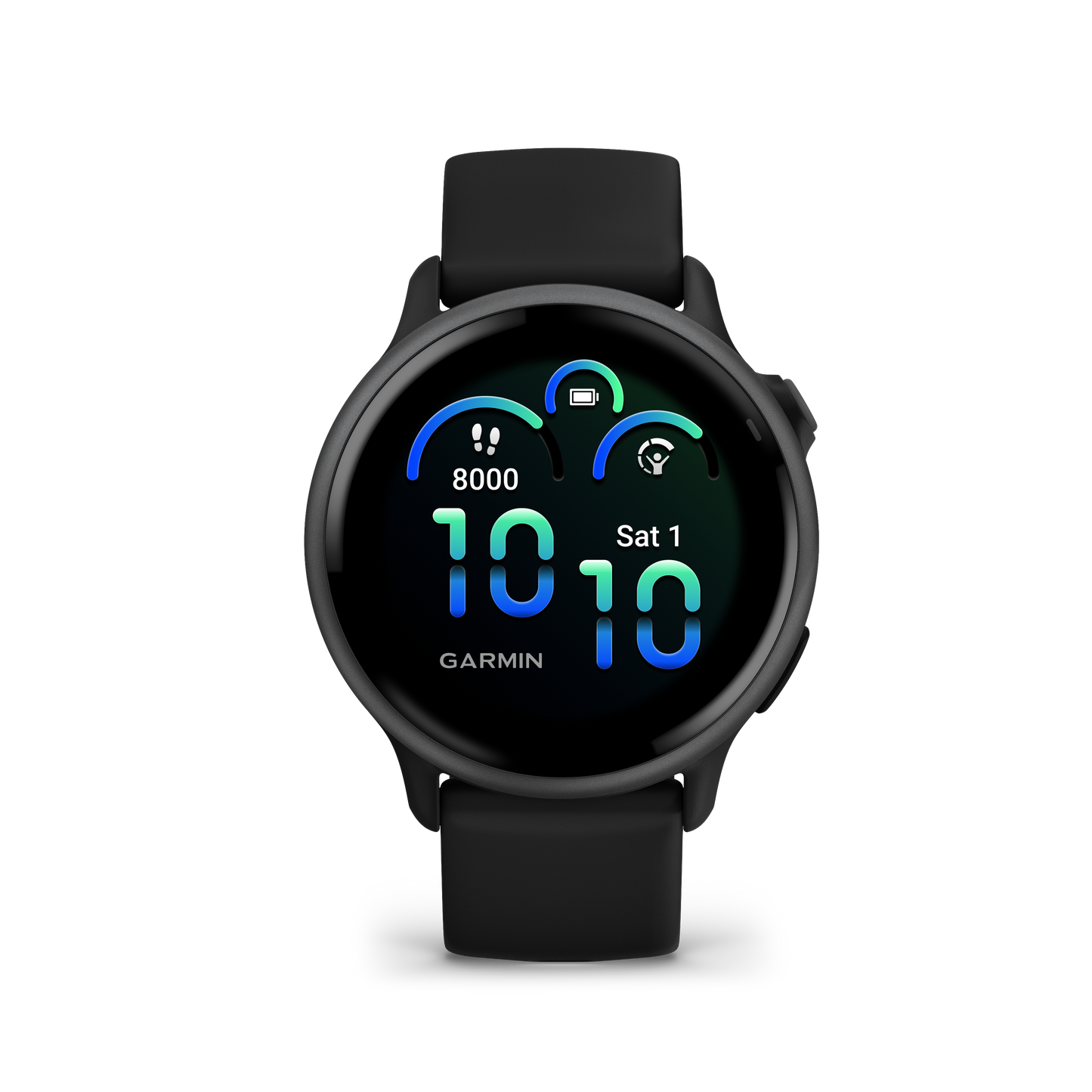 Garmin Vivoactive 5, bisel de aluminio color pizarra con caja negra y correa de silicona (010-02862-10)