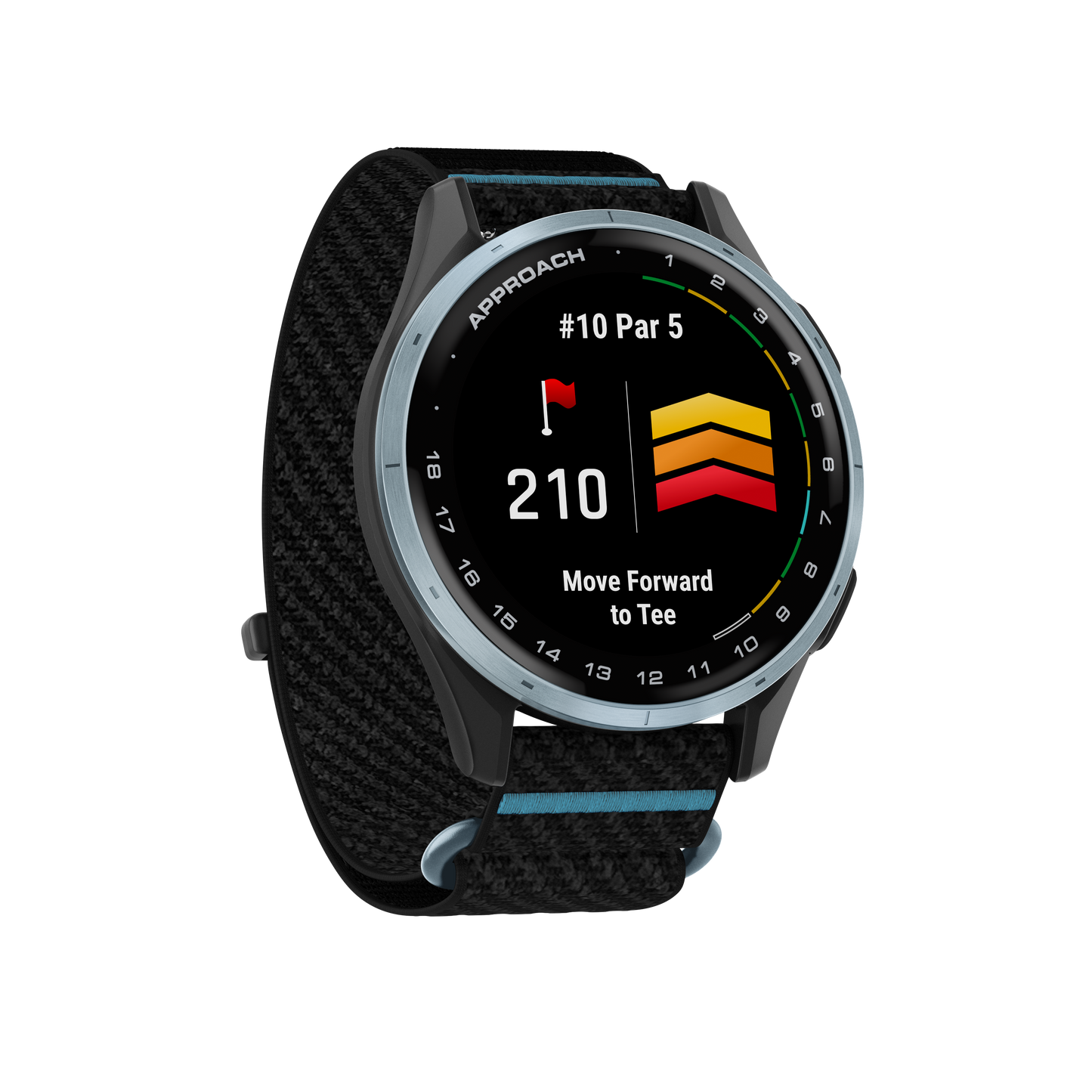 Garmin Approach J1, Cloud Blue Aluminum Bezel w/ Black ComfortFit Band (010-03898-00)