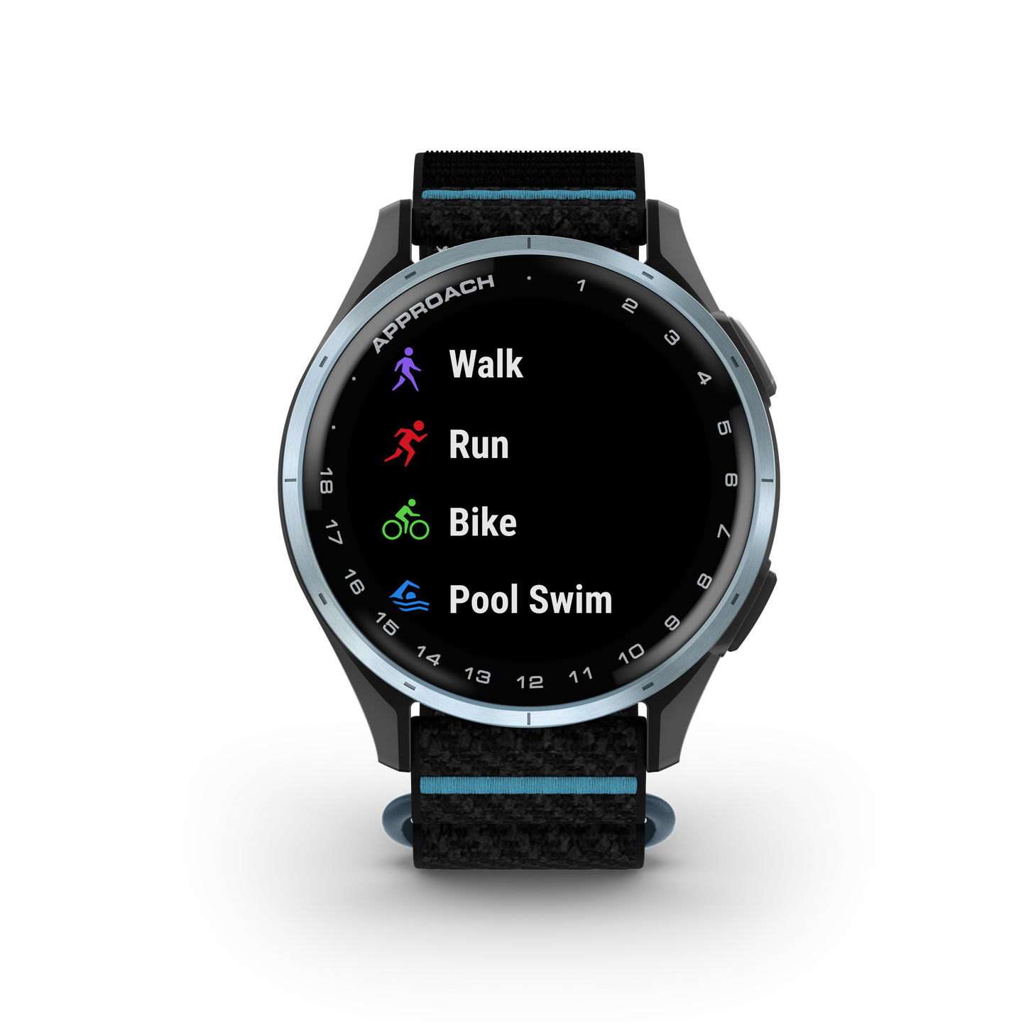 Garmin Approach J1, Cloud Blue Aluminum Bezel w/ Black ComfortFit Band (010-03898-00)