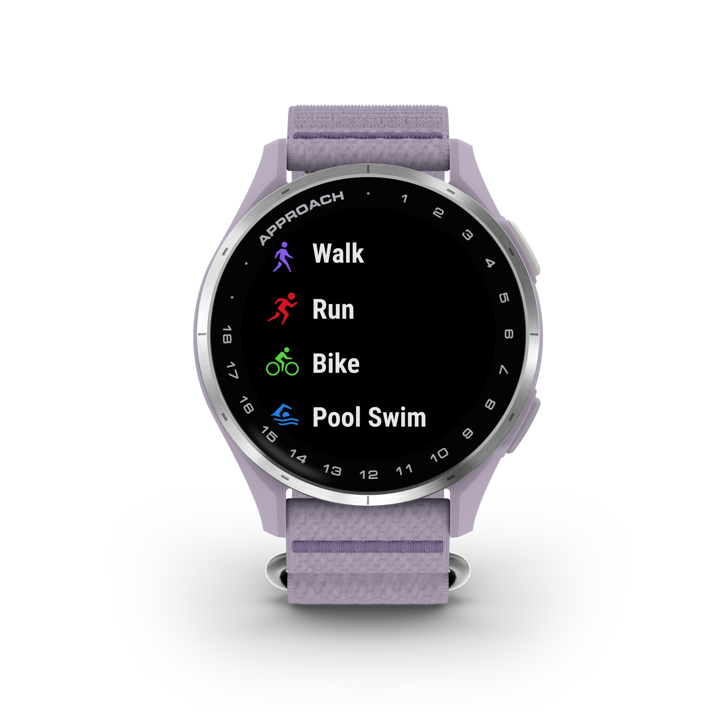 Garmin Approach J1, Silver Aluminum Bezel w/ Lilac ComfortFit Band (010-03898-10)