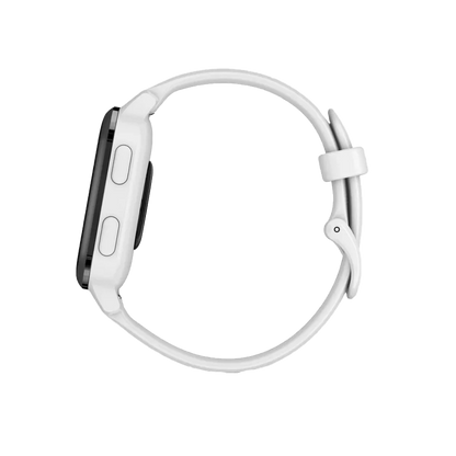 Garmin Venu Sq Music, GPS Slate Aluminum Bezel with White Case and Silicone Band (010-02426-04)