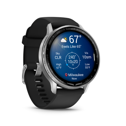 Garmin D2 Air X15, Silver with Black Silicone Band (010-03014-50)