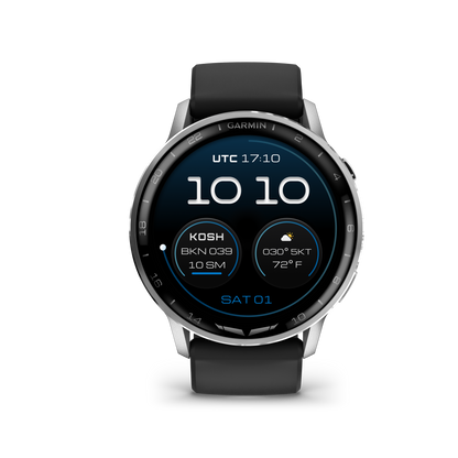 Garmin D2 Air X15, Silver with Black Silicone Band (010-03014-50)