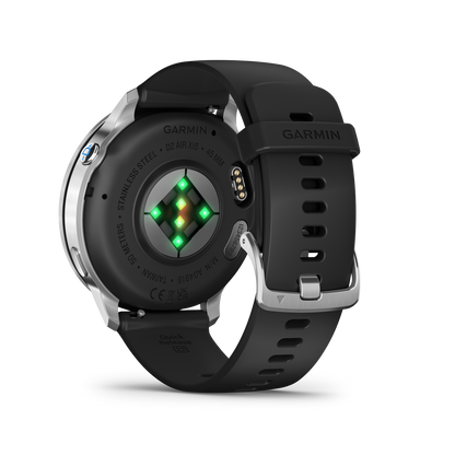 Garmin D2 Air X15, Silver with Black Silicone Band (010-03014-50)