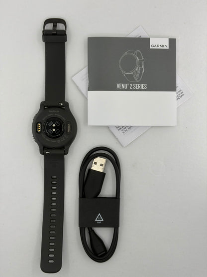 Reloj inteligente con GPS y bisel de pizarra y caja de grafito Garmin Venu 2s (reacondicionado certificado por Garmin)