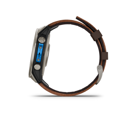 Garmin D2 Mach 2, (47 mm), Titanium w/ Oxford Brown Leather Band (010-02904-30)