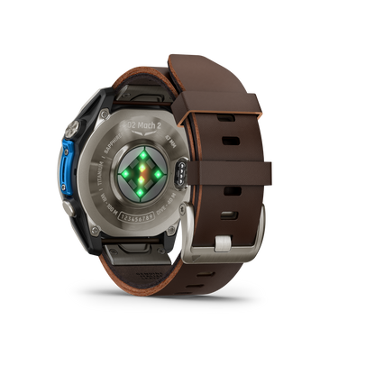 Garmin D2 Mach 2, (47 mm), Titanium w/ Oxford Brown Leather Band (010-02904-30)