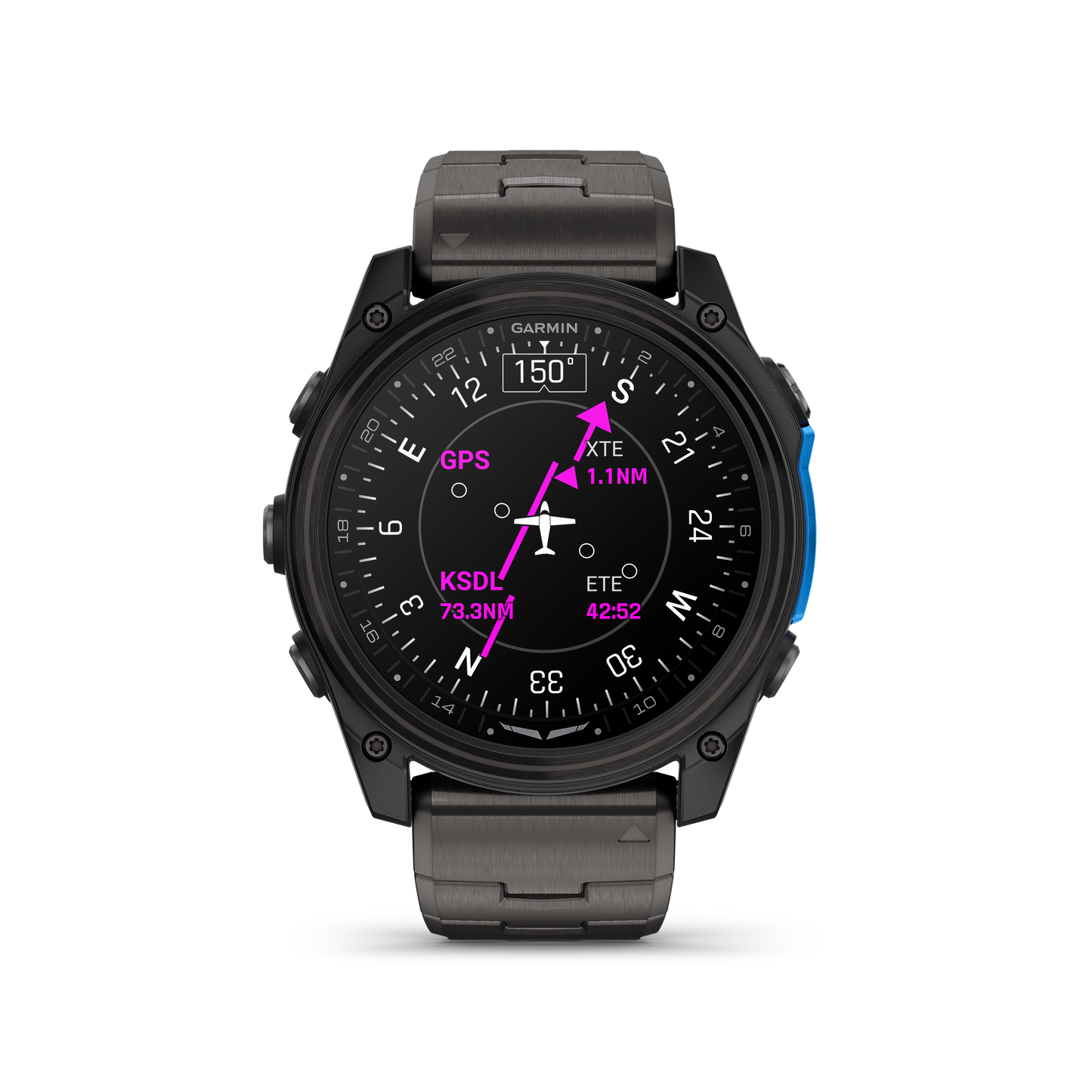 Garmin D2 Mach 1 Pro, reloj inteligente Aviator de 51 mm con pulsera de titanio ventilada (010-02804-80)