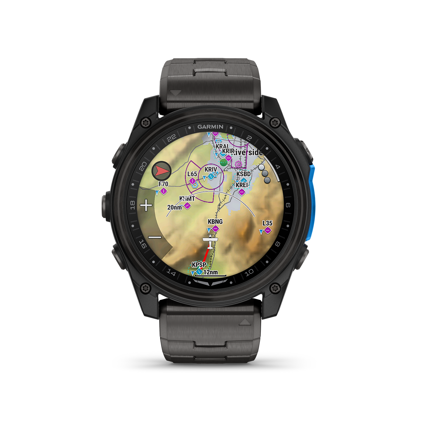 Garmin D2 Mach 1 Pro, reloj inteligente Aviator de 51 mm con pulsera de titanio ventilada (010-02804-80)