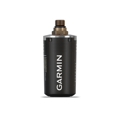 Garmin Descent T2 Transceiver, black dive computer accessory with bronze connector.
