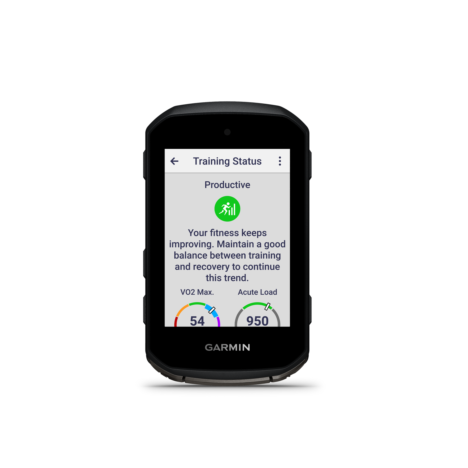 Garmin Edge 850 device only, black rugged chassis with Training Status screen visible