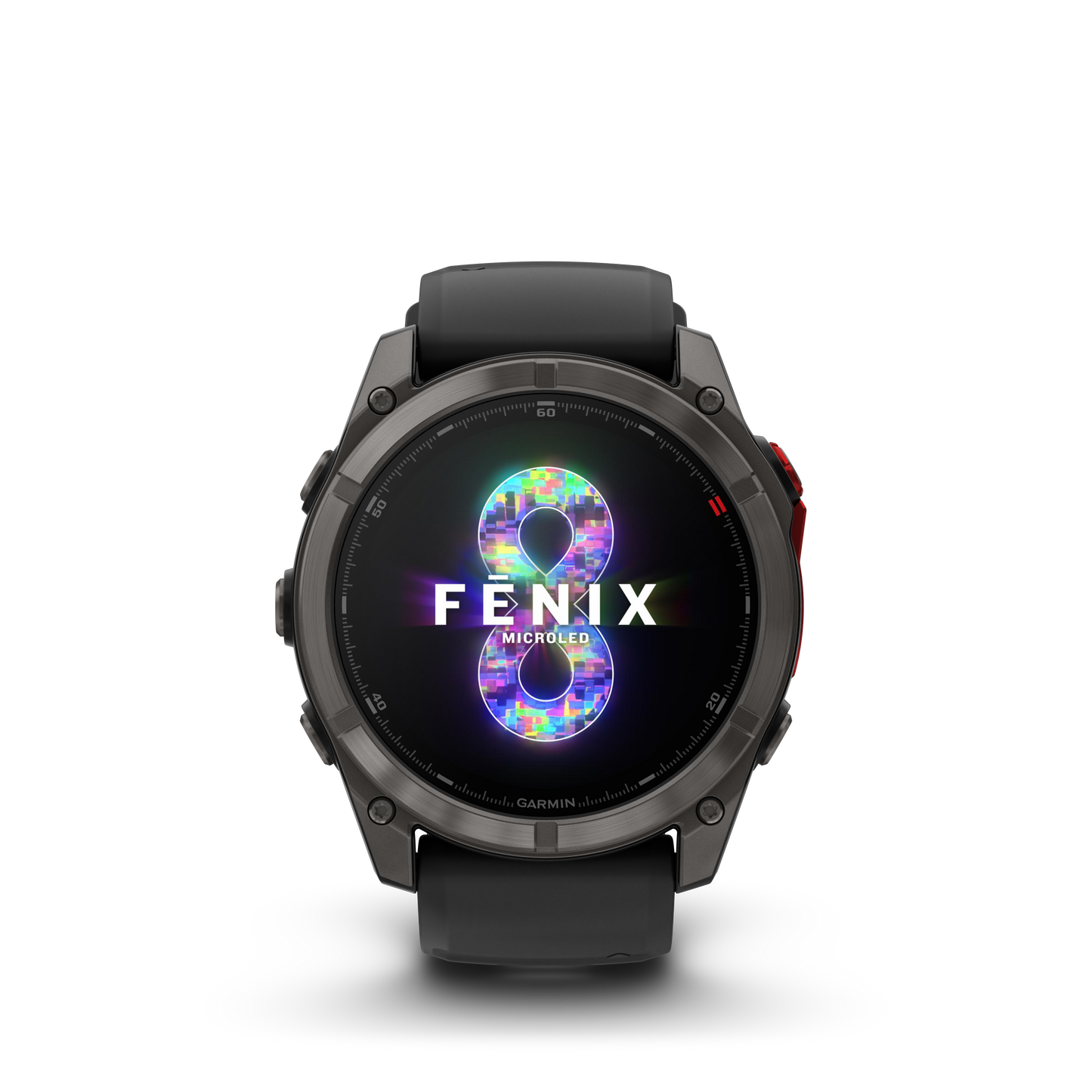 Garmin Fenix 8 Pro, 51 mm, MicroLED, Sapphire, Titanium w/ Black/Gray Silicone Band (010-03380-00)
