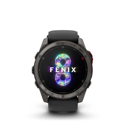 Garmin Fenix 8 Pro, 51 mm, MicroLED, Sapphire, Titanium w/ Black/Gray Silicone Band (010-03380-00)