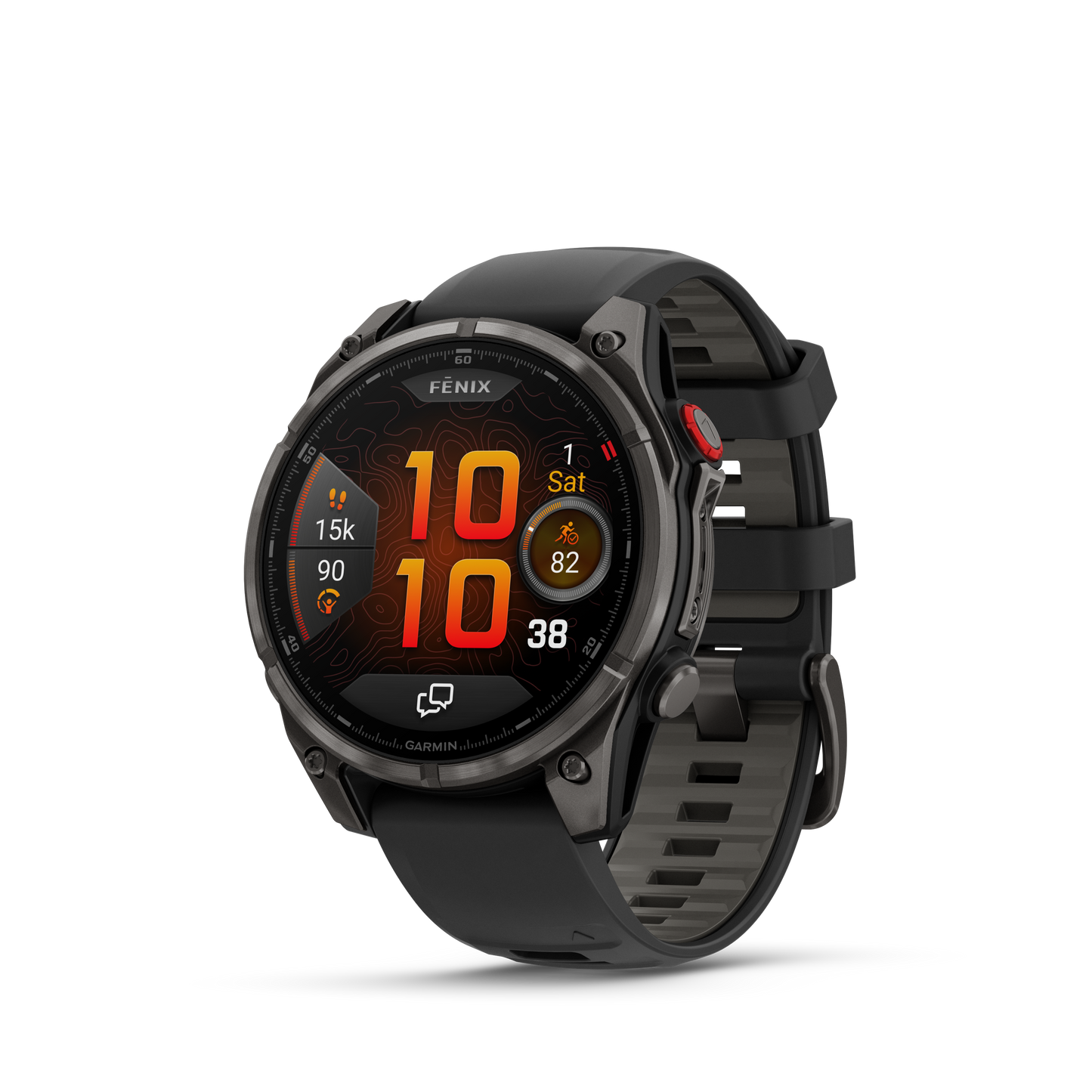 Garmin Fenix 8 Pro, 51 mm, AMOLED, Sapphire, Carbon Gray DLC Titanium with Black/Pebble Gray Silicone Band (010-03199-00)