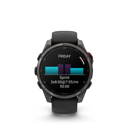 Garmin Fenix 8 Pro, 51 mm, AMOLED, Sapphire, Carbon Gray DLC Titanium with Black/Pebble Gray Silicone Band (010-03199-00)
