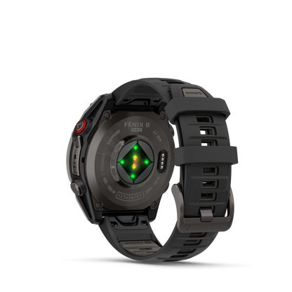 Garmin Fenix 8 Pro, 51 mm, AMOLED, Sapphire, Carbon Gray DLC Titanium with Black/Pebble Gray Silicone Band (010-03199-00)