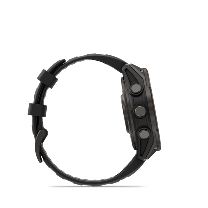 Garmin Fenix 8 Pro, 51 mm, AMOLED, Sapphire, Carbon Gray DLC Titanium with Black/Pebble Gray Silicone Band (010-03199-00)