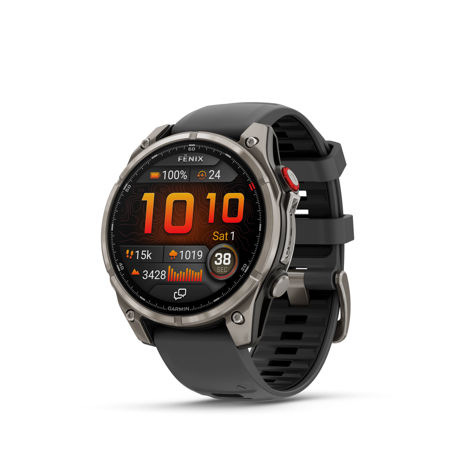 Garmin Fenix 8 Pro, 51 mm, AMOLED, Sapphire, Titanium with Graphite/Black Silicone Band (010-03199-10)