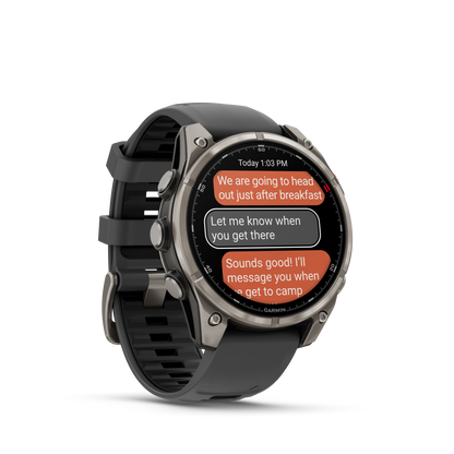 Garmin Fenix 8 Pro, 51 mm, AMOLED, Sapphire, Titanium with Graphite/Black Silicone Band (010-03199-10)