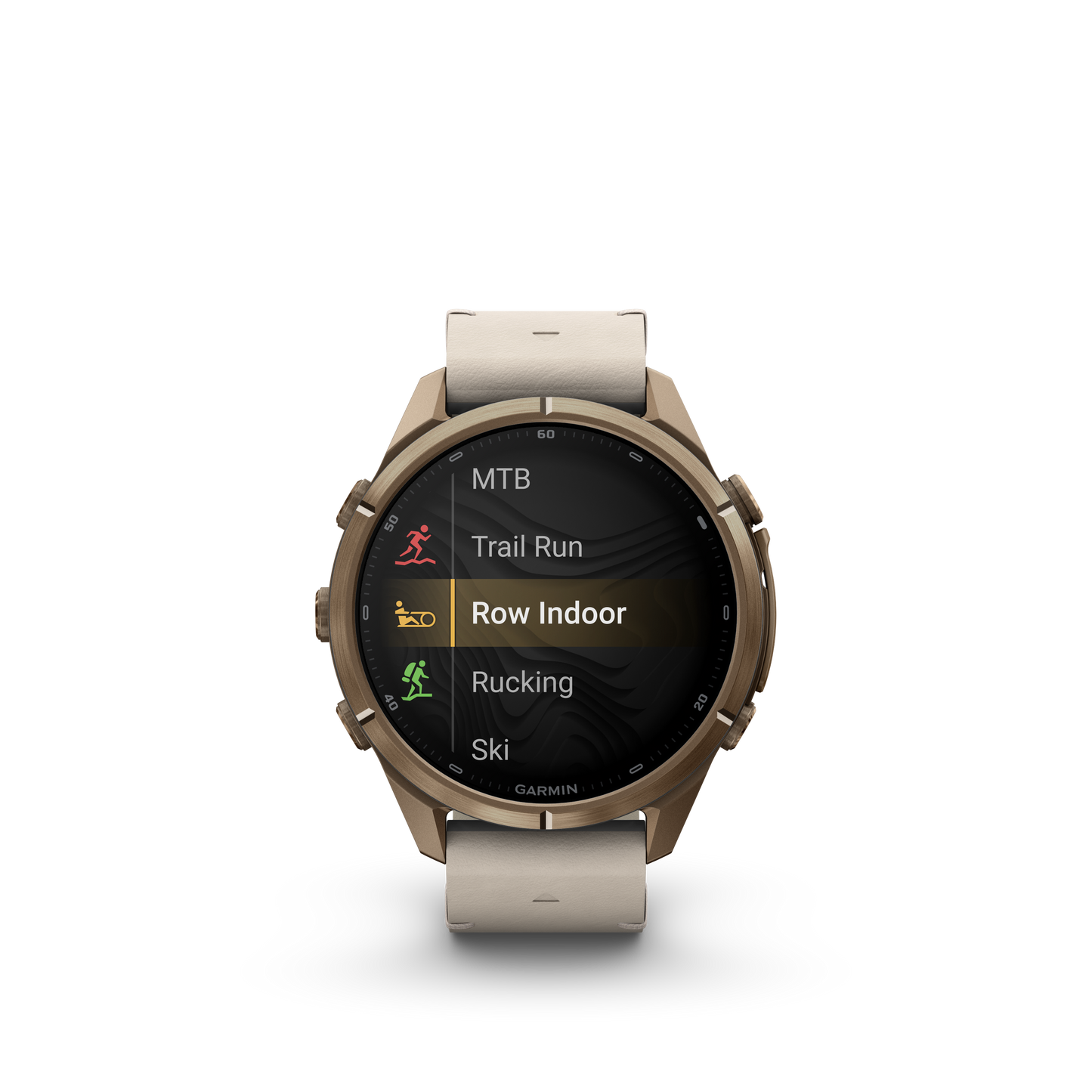 Garmin Fenix 9 Pro inReach AMOLED, (43mm), Gold Titanium w/ Cream and Gray Silicone Band (010-04335-40)