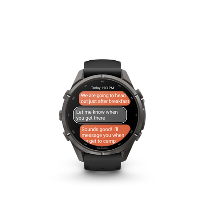 Garmin Fenix 9 Pro inReach AMOLED, (43mm), DLC Titanium w/ Black and Gray Silicone Band (010-04335-10)