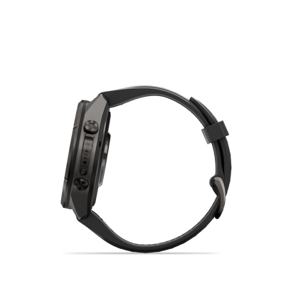 Garmin Fenix 9 Pro inReach AMOLED, (43mm), DLC Titanium w/ Black and Gray Silicone Band (010-04335-10)