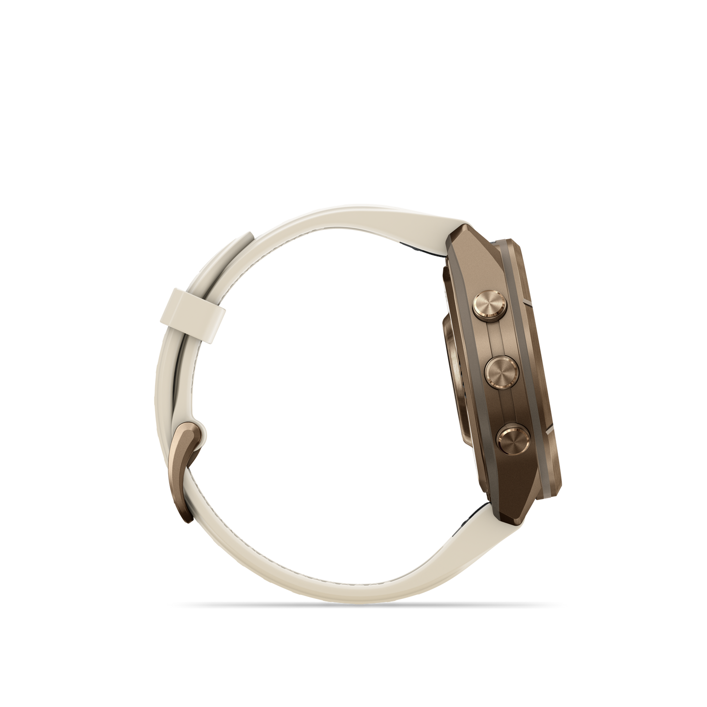 Garmin Fenix 9 Pro inReach AMOLED, (43mm), Gold Titanium w/ Cream and Gray Silicone Band (010-04335-20)