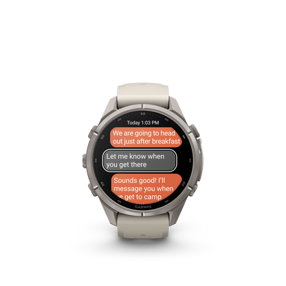 Garmin Fenix 9 Pro inReach AMOLED, (43mm), Titanium w/ Gray and Sandstone Silicone Band (010-04335-80)