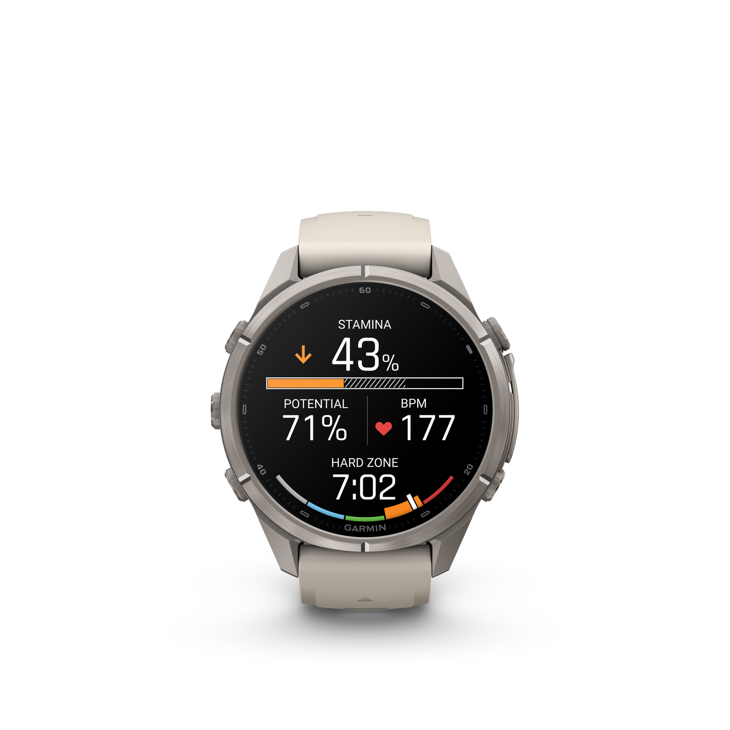 Garmin Fenix 9 Pro inReach AMOLED, (43mm), Titanium w/ Gray and Sandstone Silicone Band (010-04335-80)
