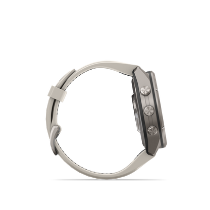 Garmin Fenix 9 Pro inReach AMOLED, (43mm), Titanium w/ Gray and Sandstone Silicone Band (010-04335-80)