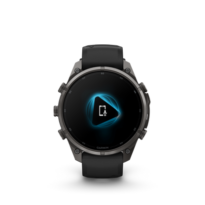 Garmin Fenix 9 Pro AMOLED 47mm smartwatch with DLC titanium case and black/gray silicone band