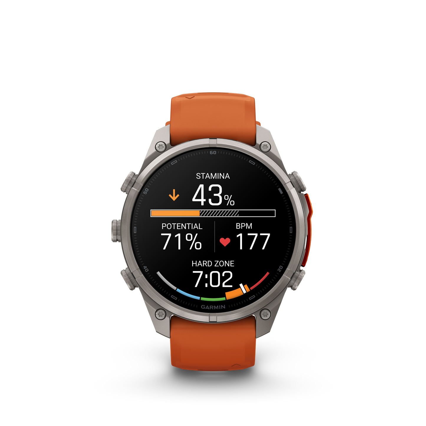 Garmin Fenix 9 Pro inReach AMOLED, (47mm), Titanium w/ Orange Silicone Band (010-04336-05)