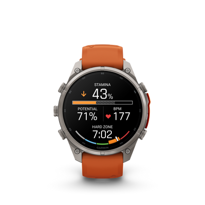 Garmin Fenix 9 Pro inReach AMOLED, (47mm), Titanium w/ Orange Silicone Band (010-04336-05)