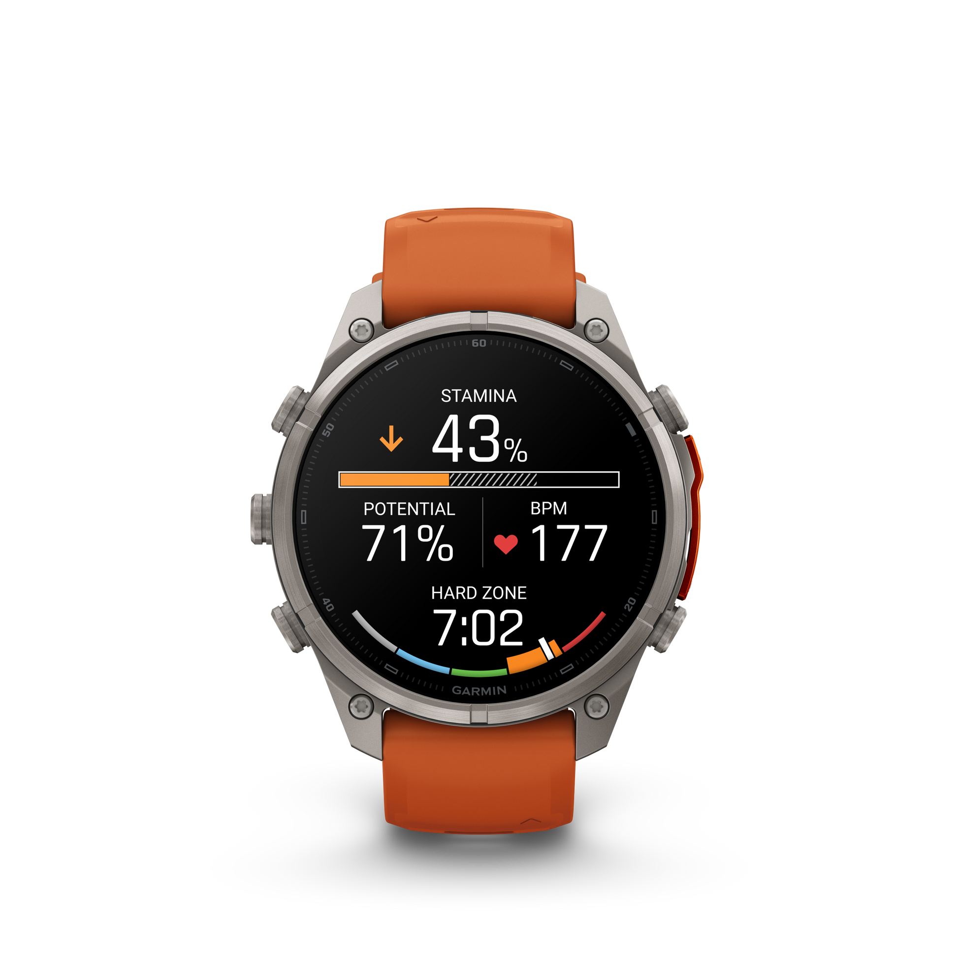 Garmin Fenix 9 Pro inReach AMOLED smartwatch, 47mm titanium case with orange silicone band