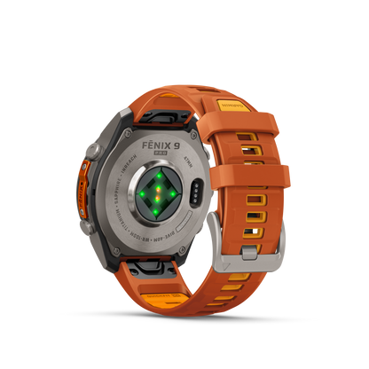 Garmin Fenix 9 Pro inReach AMOLED, (47mm), Titanium w/ Orange Silicone Band (010-04336-05)