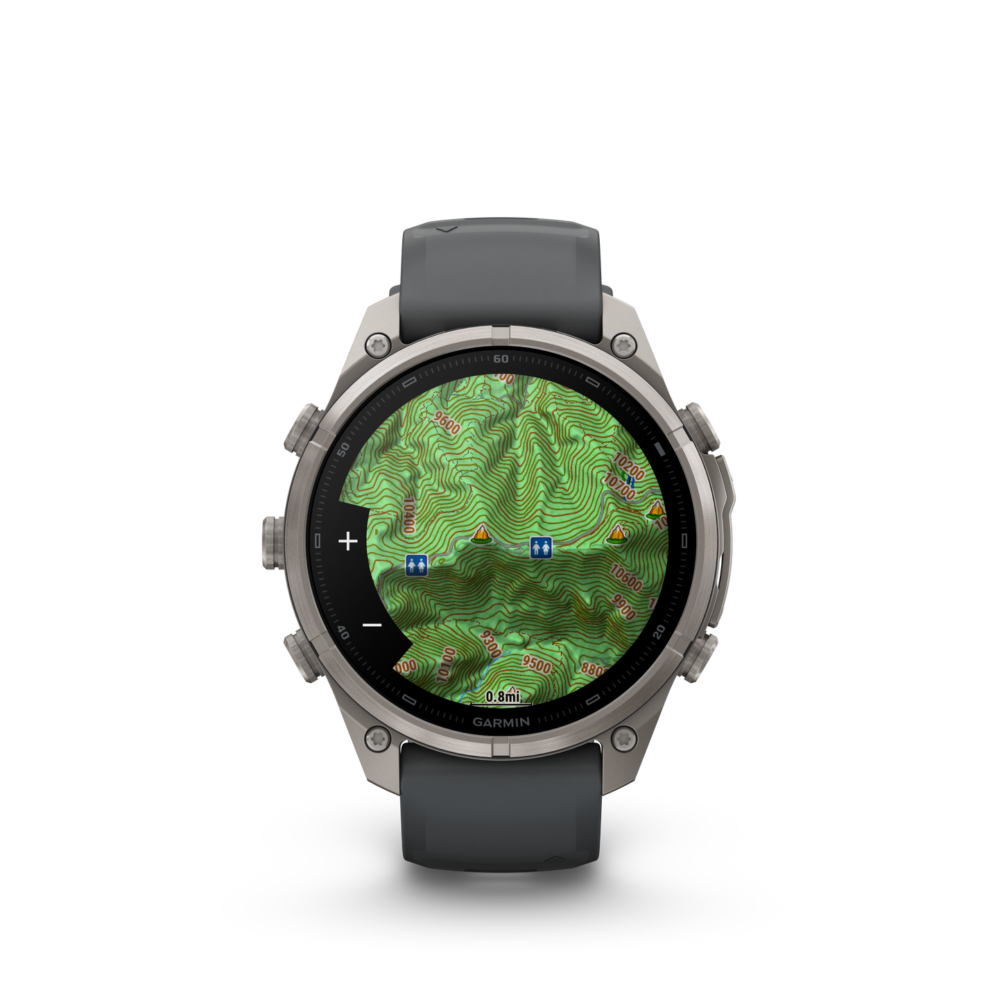 Garmin Fenix 9 Pro inReach AMOLED smartwatch, 47mm titanium case with graphite bezel and black silicone band