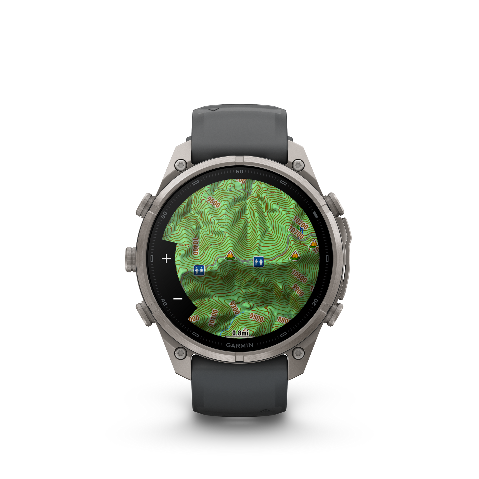 Garmin Fenix 9 Pro inReach AMOLED smartwatch, 47mm titanium case with graphite bezel and black silicone band