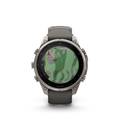 Garmin Fenix 9 Pro Solar 47mm titanium smartwatch with gray/silver silicone band
