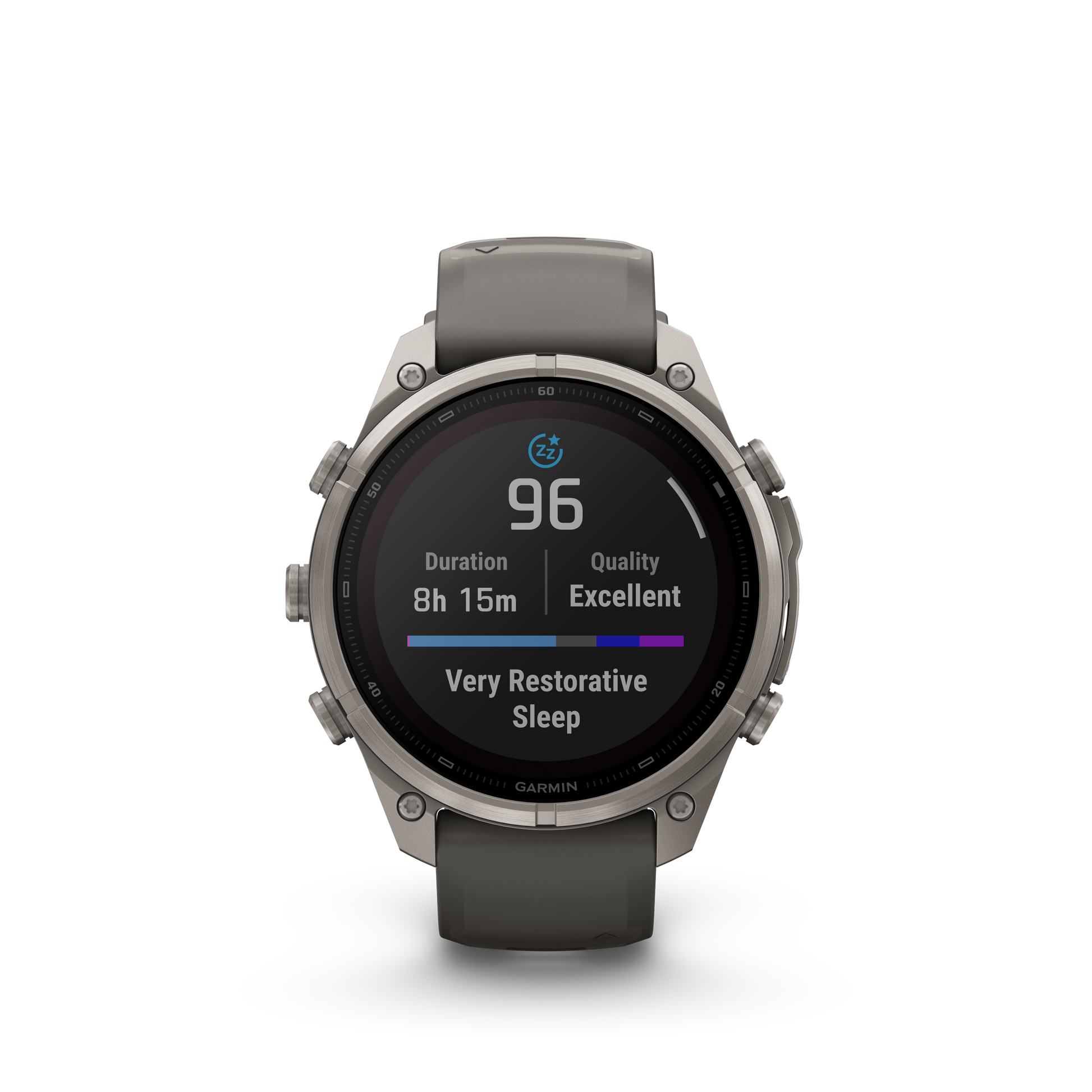 Garmin Fenix 9 Pro Solar 47mm titanium smartwatch with gray-silver silicone band
