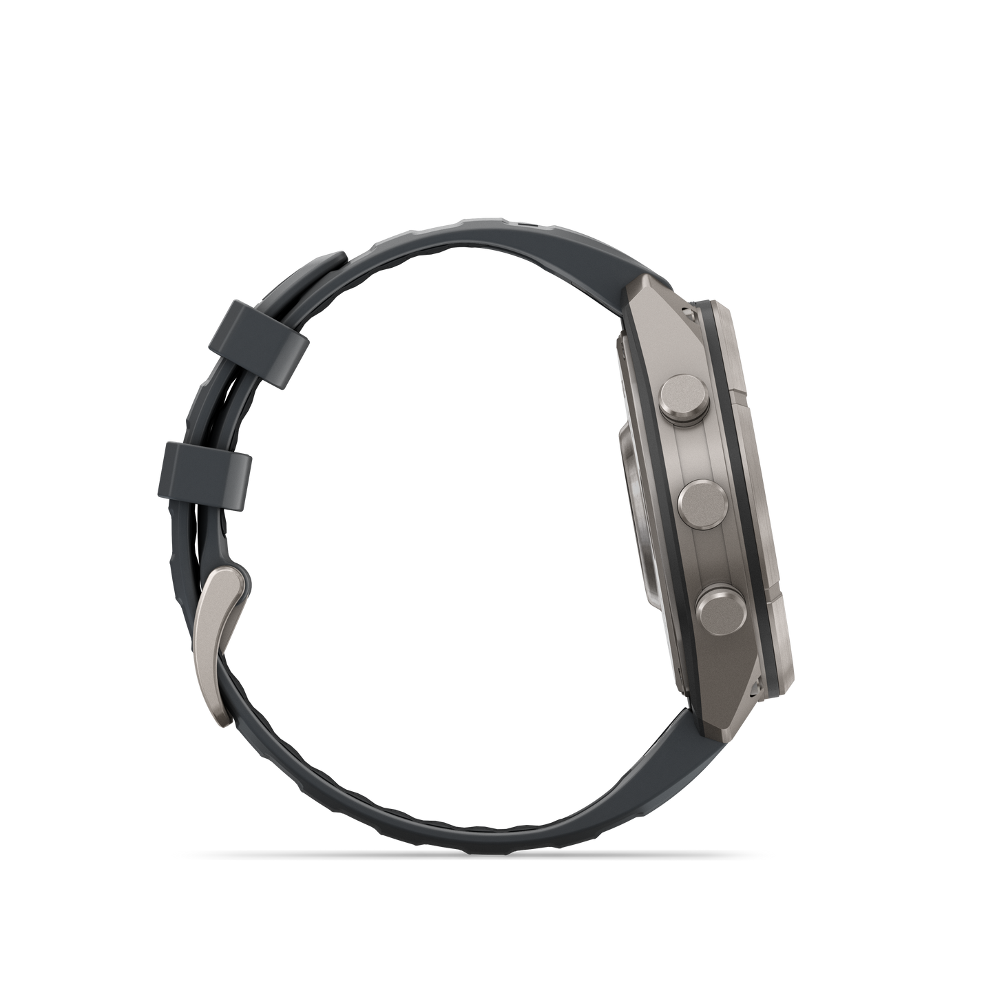 Garmin Fenix 9 Pro AMOLED smartwatch, 47mm titanium case with graphite and black silicone band.