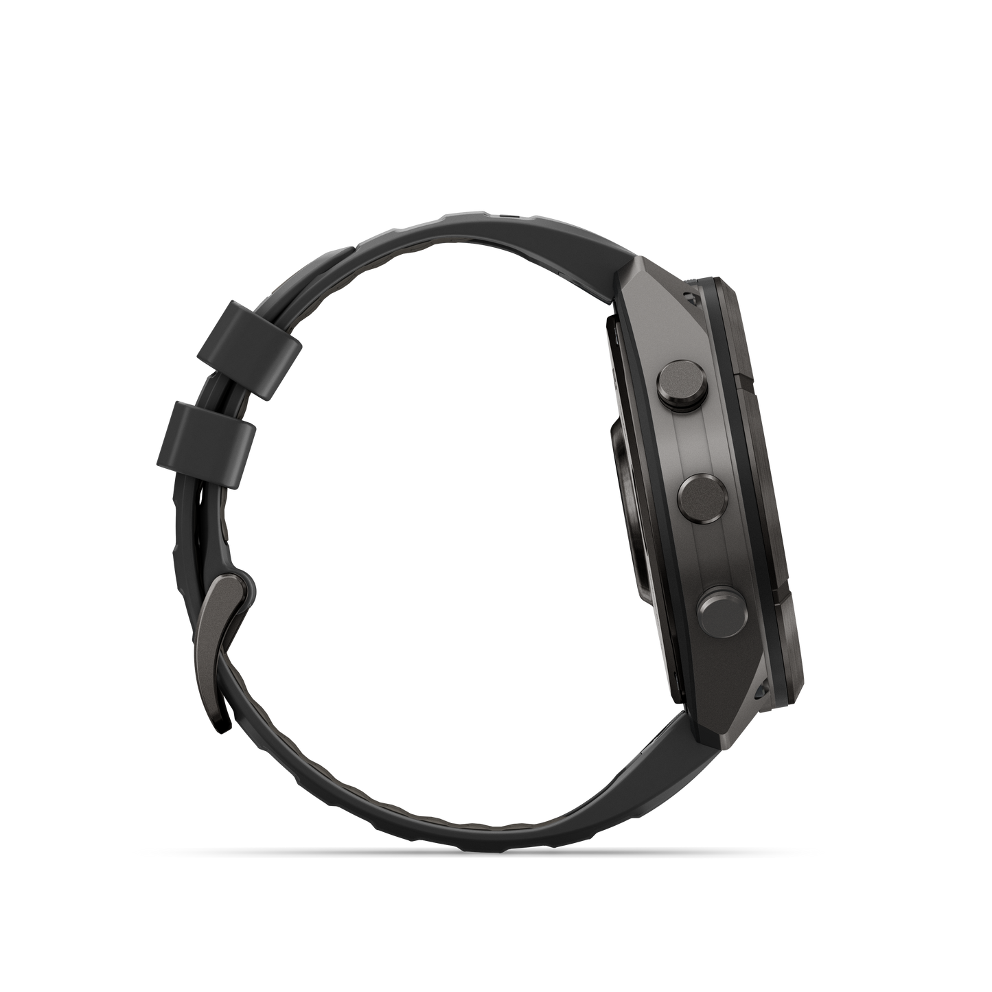 Garmin Fenix 9 Pro AMOLED 51mm DLC Titanium smartwatch with black and gray silicone band