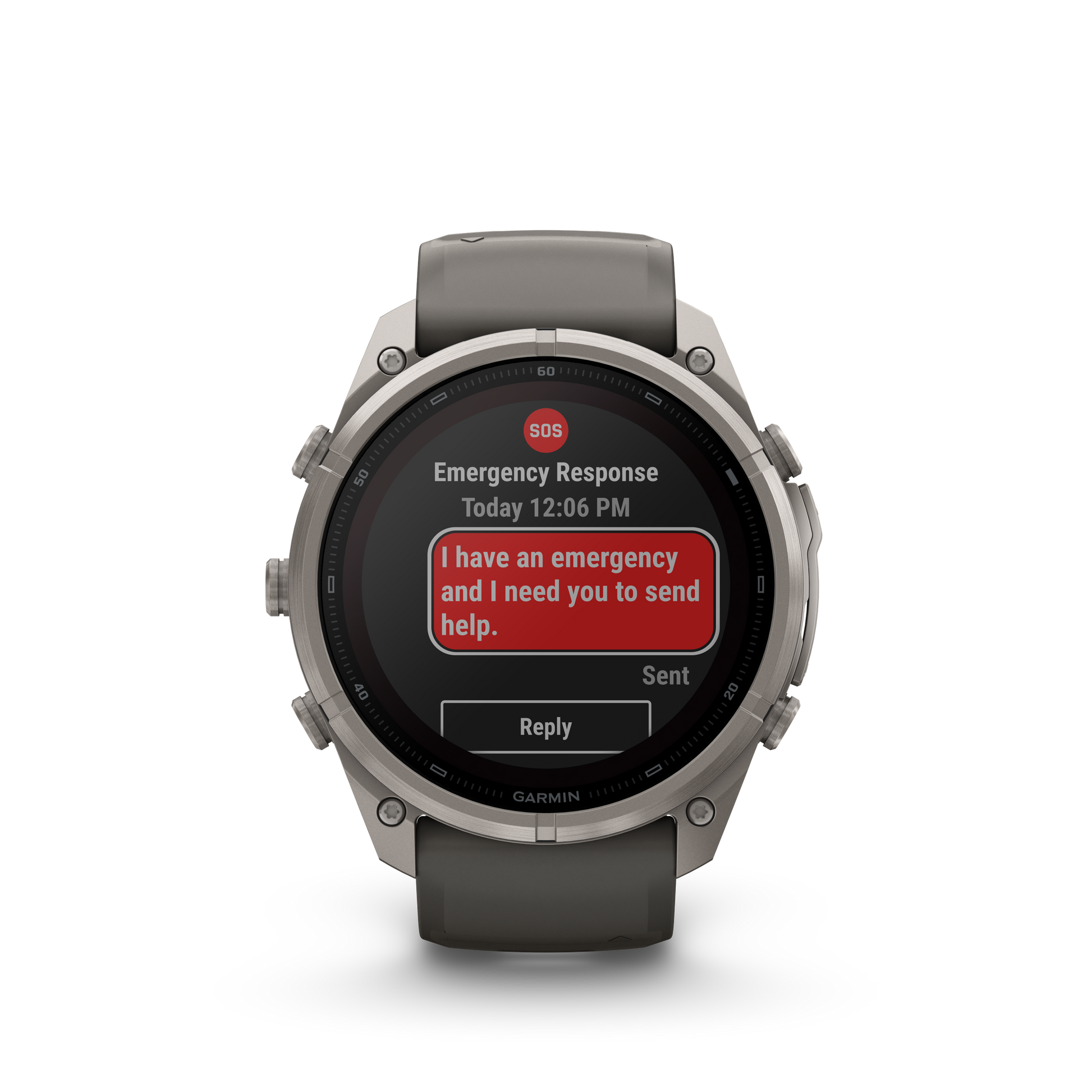 Garmin Fenix 9 Pro Solar 51mm Titanium inReach smartwatch with gray-silver silicone band
