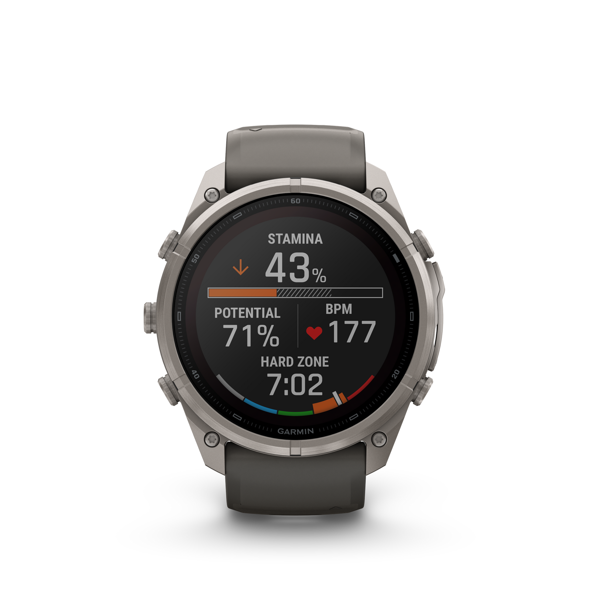 Garmin Fenix 9 Pro Solar inReach smartwatch, 51mm titanium case with gray-silver silicone band and bezel