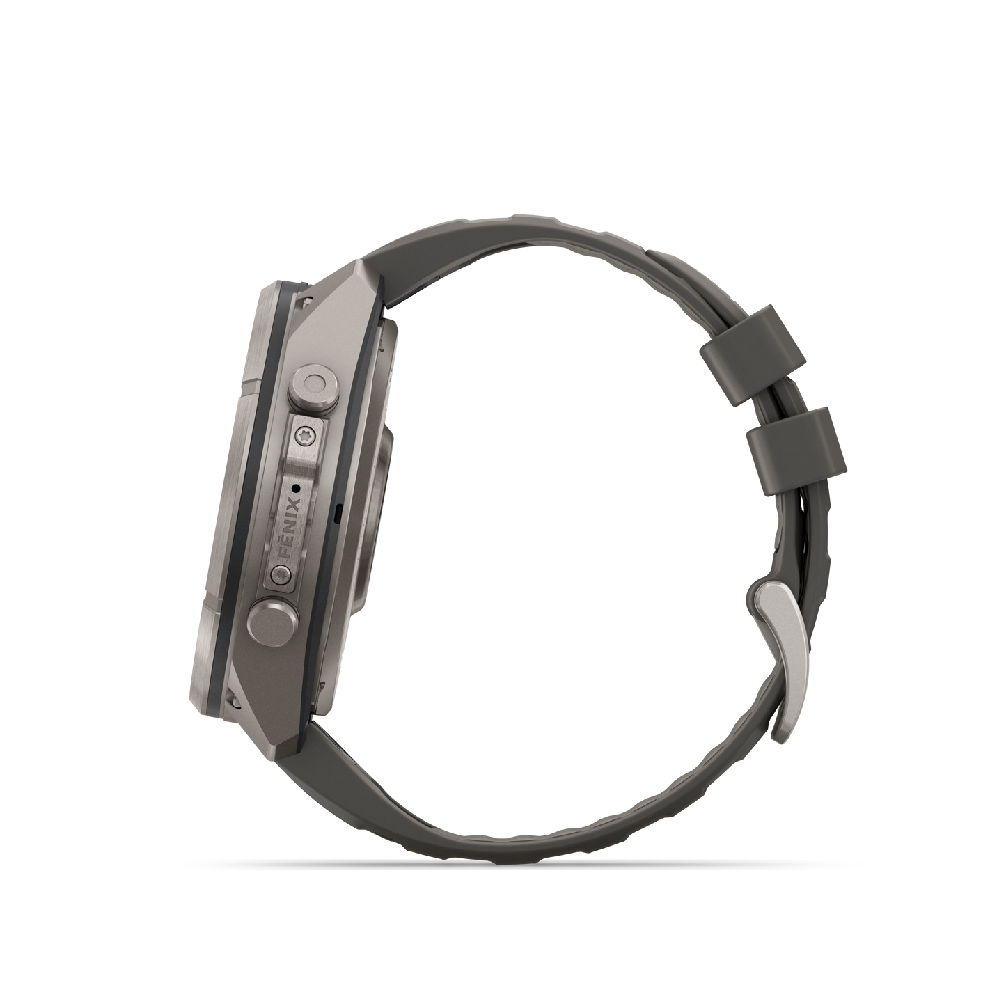 Garmin Fenix 9 Pro Solar watch, 51mm titanium case with gray silicone band