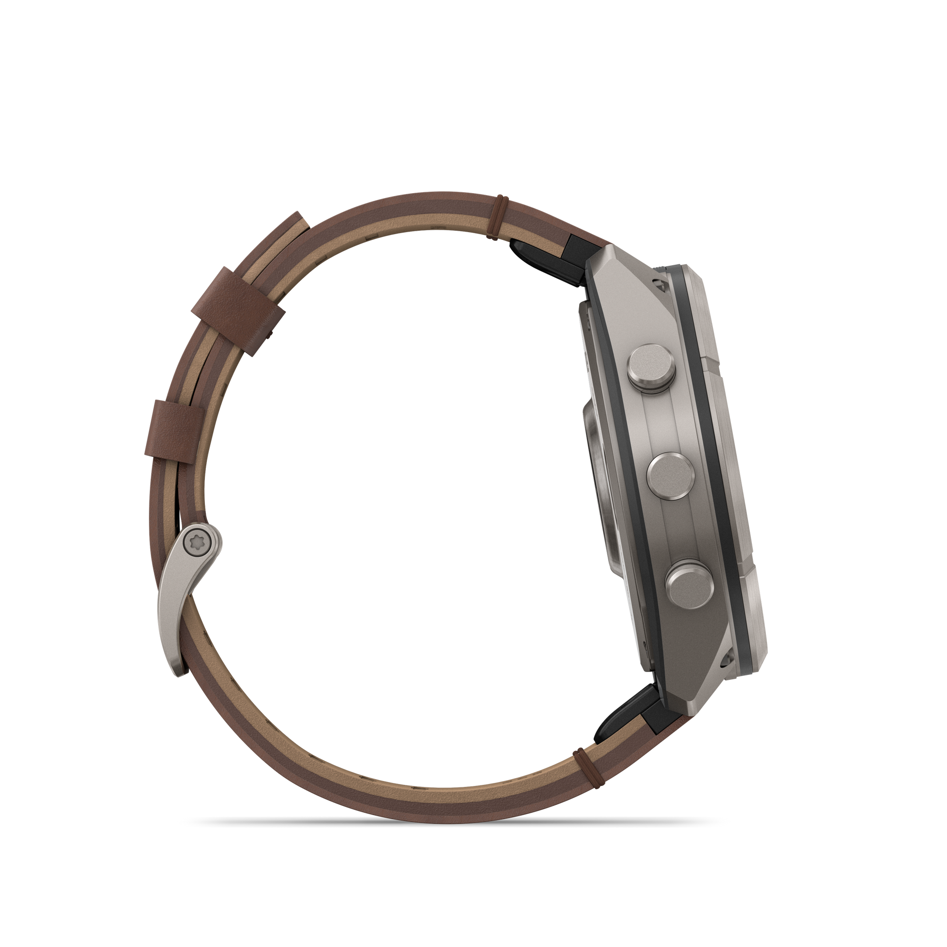 Garmin Fenix 9 Pro inReach AMOLED smartwatch with walnut leather strap and gray-silver silicone band (51mm, titanium)