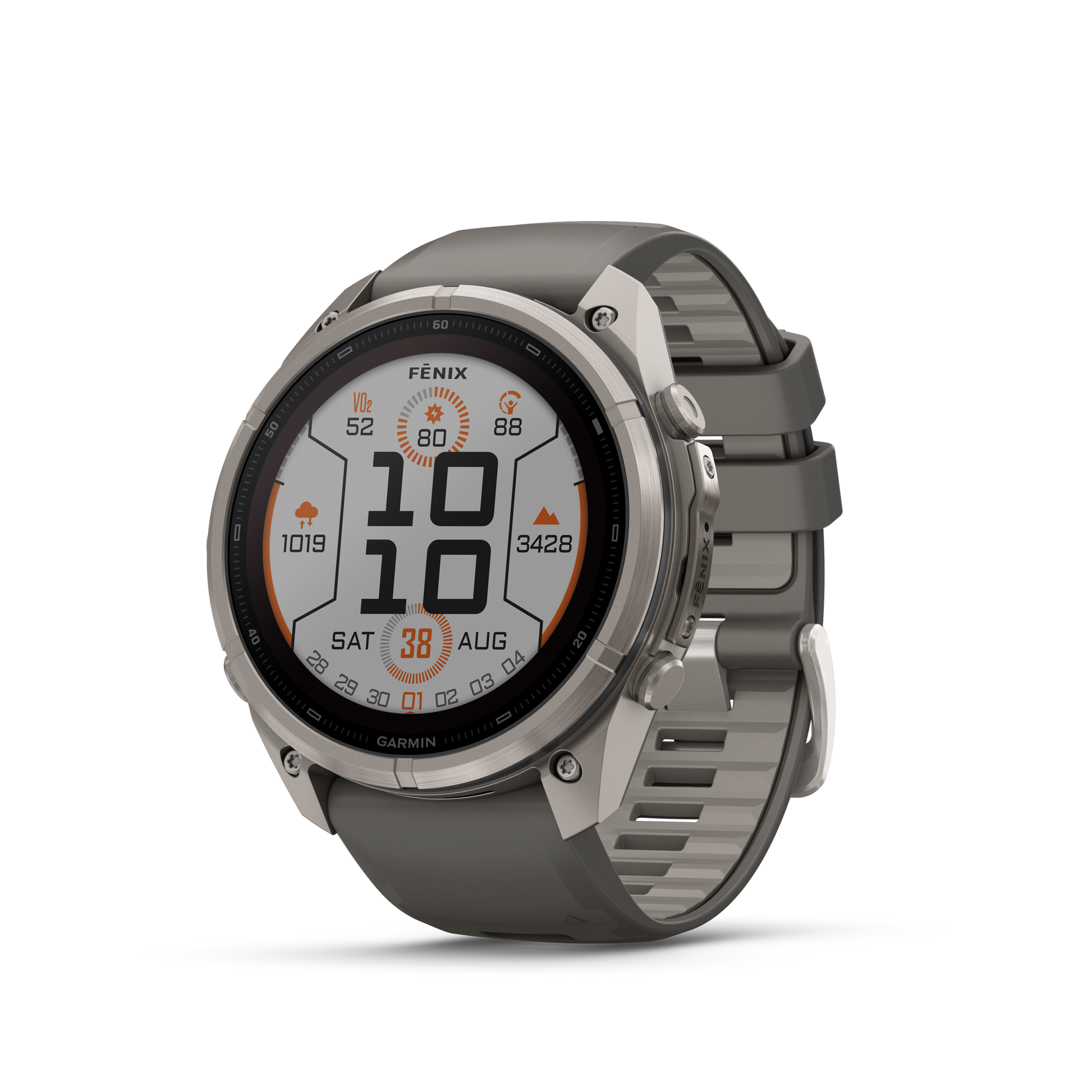 Garmin Fenix 9 Pro Solar smartwatch, 51mm titanium case with gray silicone band